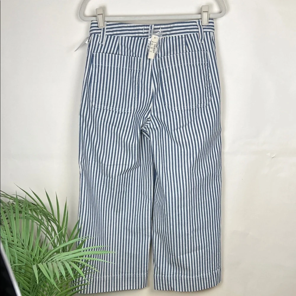 NWT Madewell Emmet Blue White Striped Jeans
Petite 28 Wide Leg Crop High Waist - Picture 5 of 10